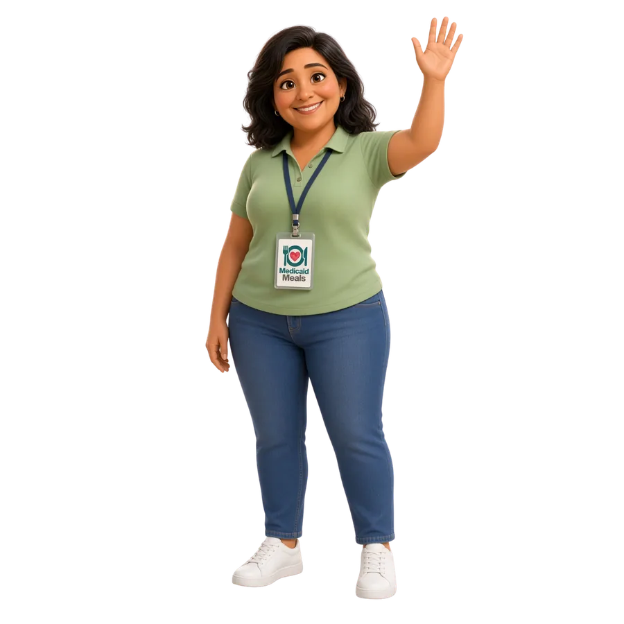 Mary waving hello